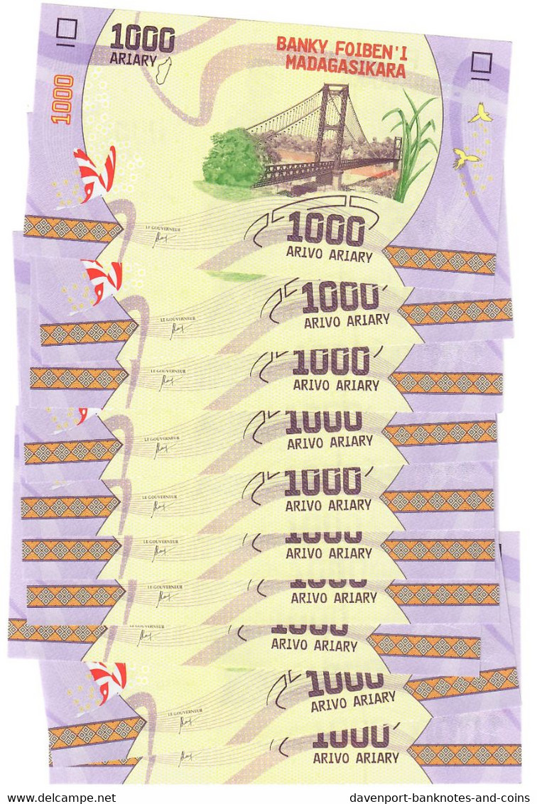 Madagascar 10x 1000 Ariary 2017 (2022) UNC - Madagascar