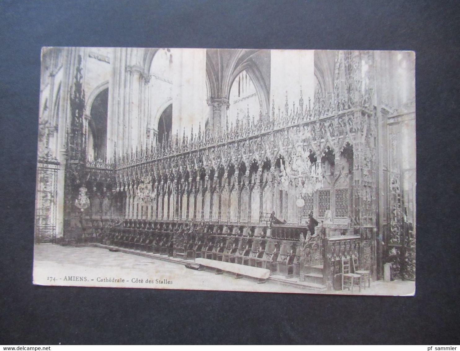 AK Frankreich 1903 Amiens Cathedrale Cote Des Stalles Mit Bahnpost Stempel A Beauvais - Amiens