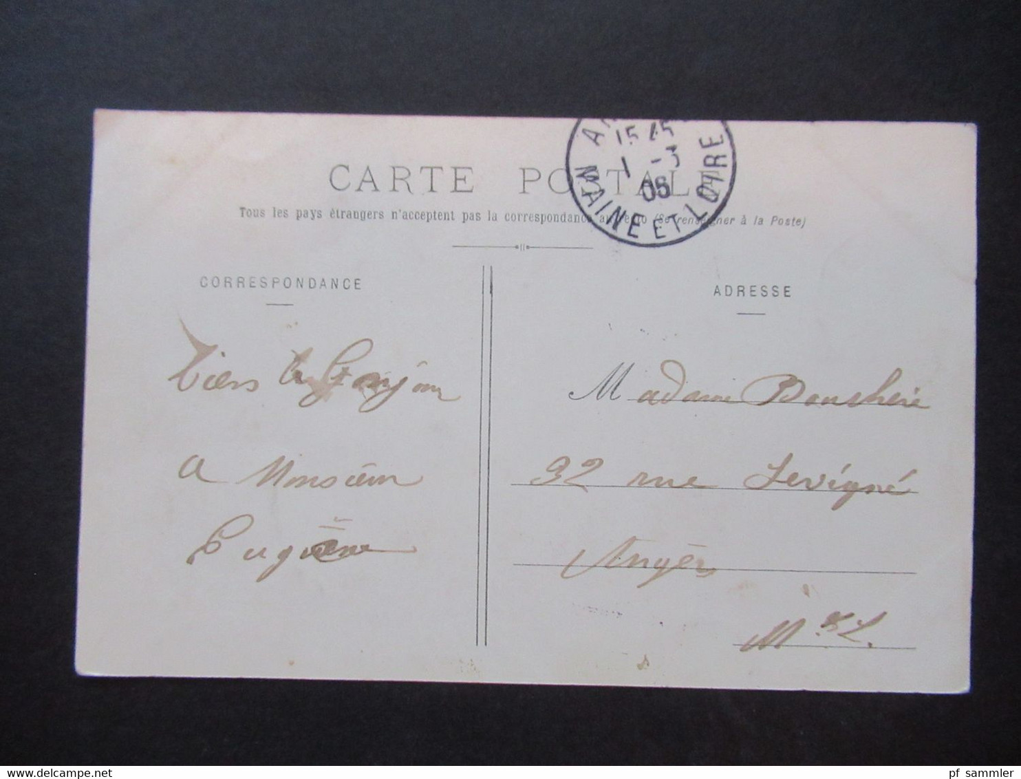 AK Frankreich 1906 Bildseitig Frankiert Durtal (Maine Et Loire) Entree De Ville Mit Bahnpoststempel A Angers - Durtal