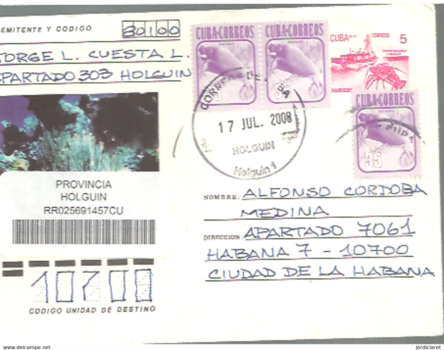 CARTA  2008  HOLGUIN - Briefe U. Dokumente