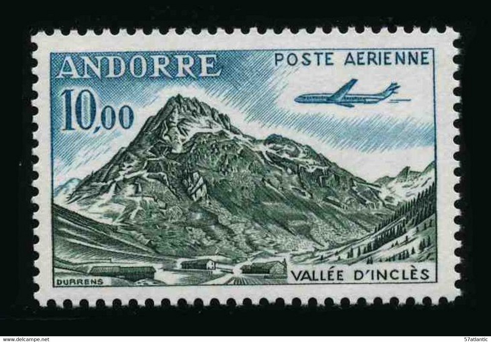 ANDORRE FRANCAIS - YT PA 8 ** - TIMBRE NEUF ** - Airmail