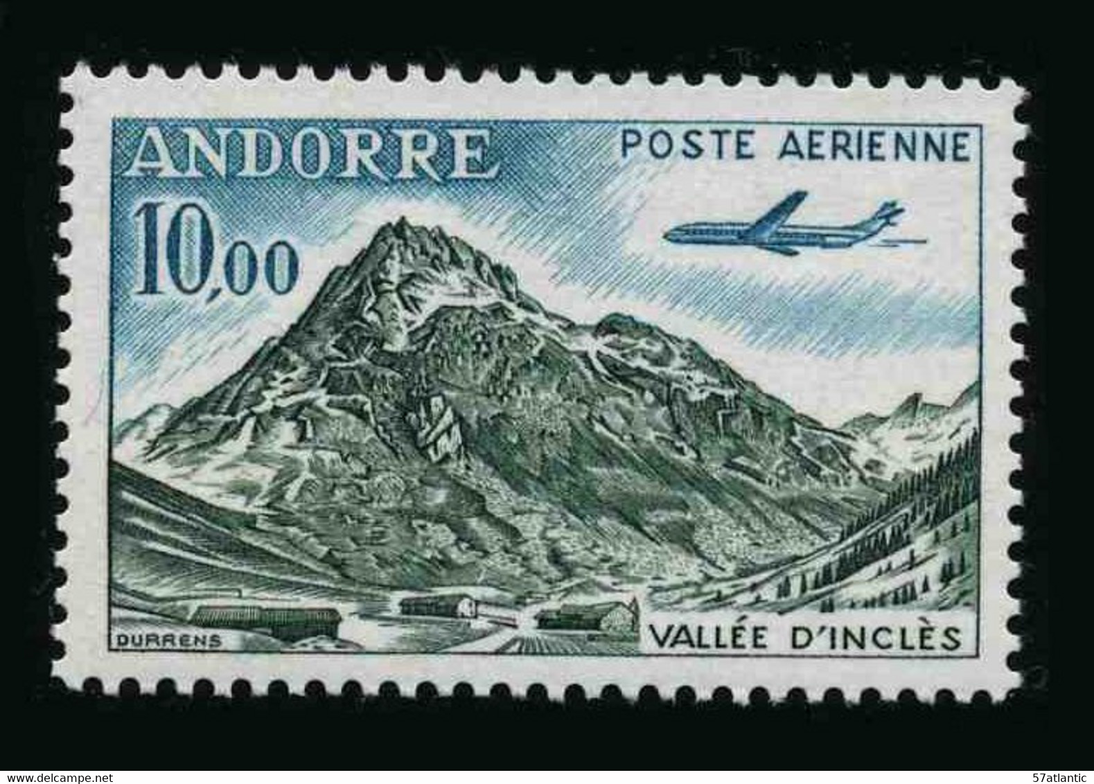 ANDORRE FRANCAIS - YT PA 8 ** - TIMBRE NEUF ** - Airmail