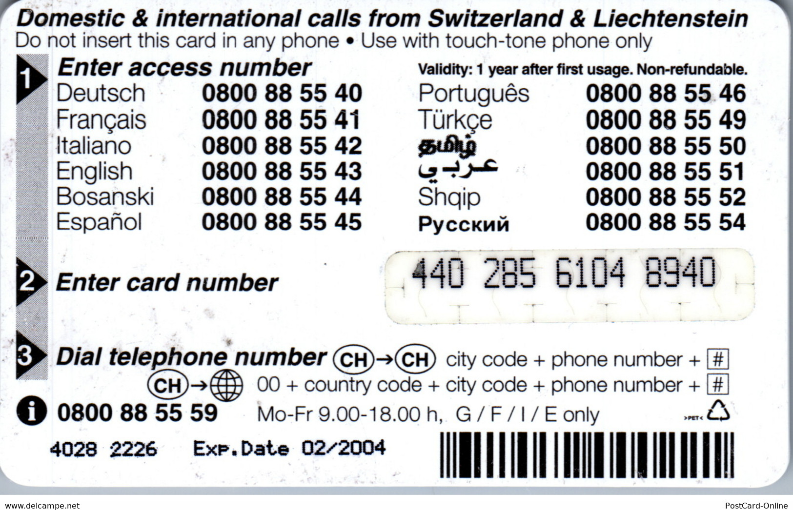 31316 - Liechtenstein - Telecom FL , Hai , Shark , Prepaid - Liechtenstein