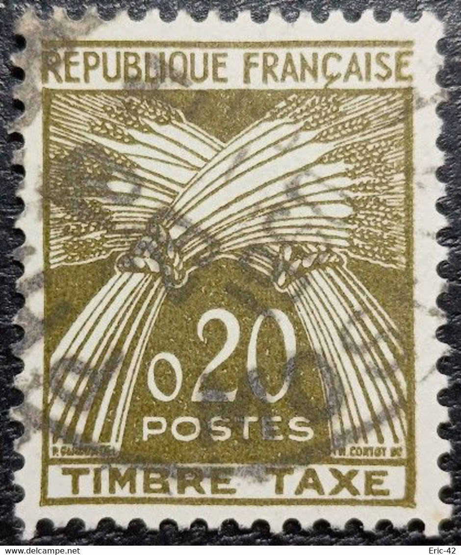 TAXE N°92b. 20c. Brun-olive (Très-foncé). Cachet Du 29 Mars 1960 à Philippsbourg - 1960-.... Usati