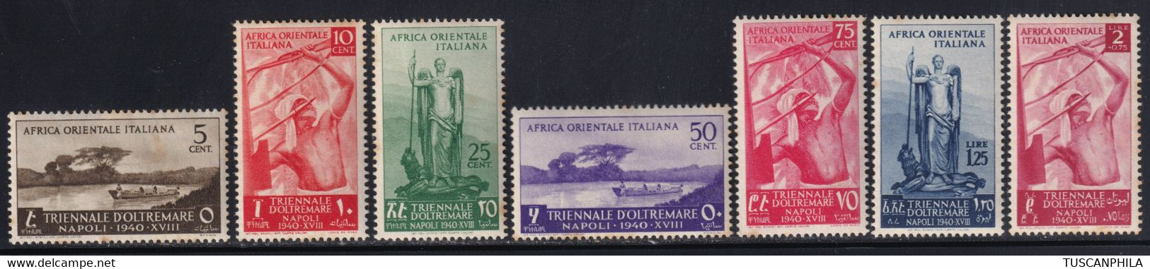 1940 1° Mostra Triennale D'Oltremare MH* Sass. 27/33 - Afrique Orientale Italienne