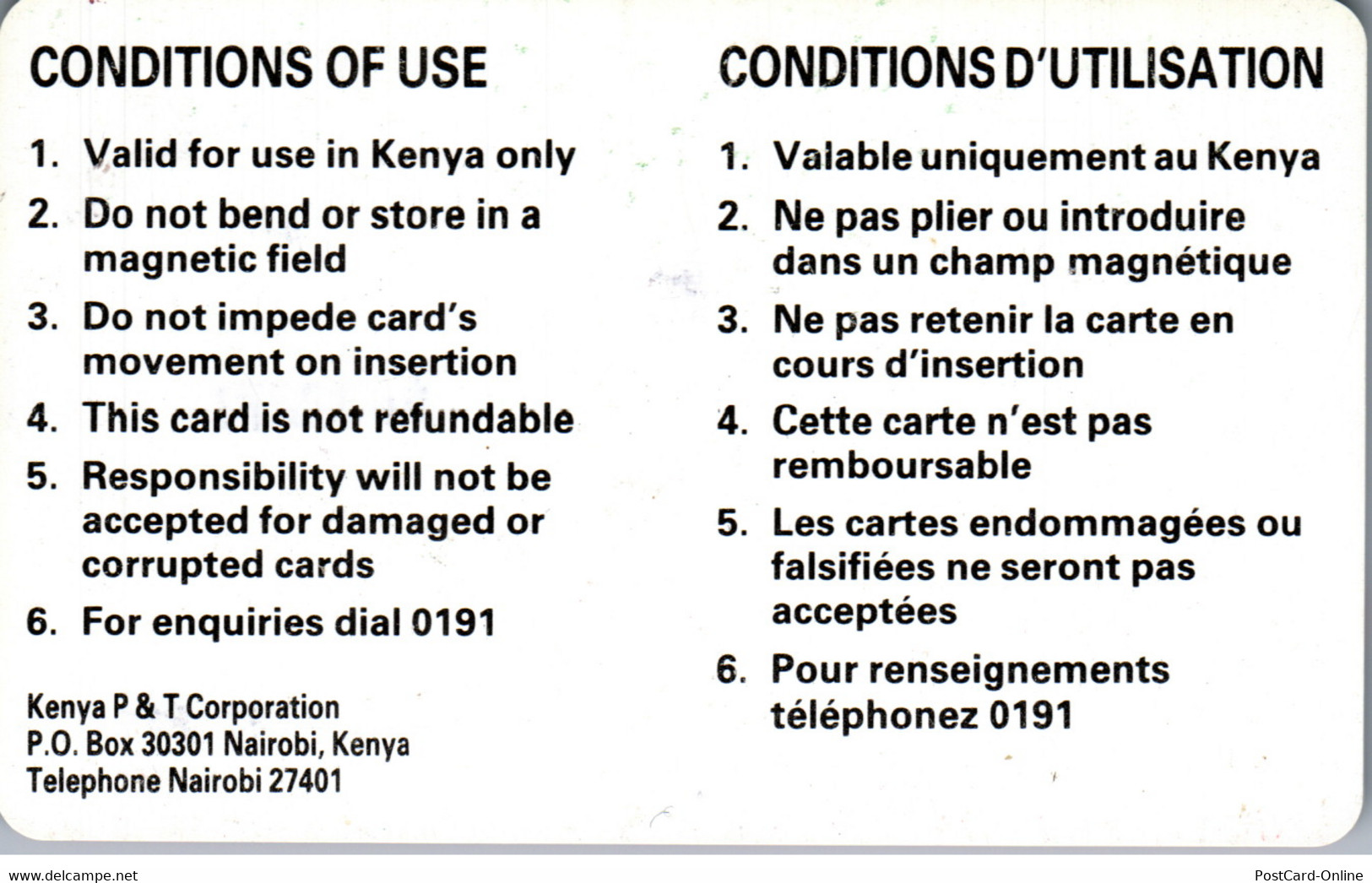 31401 - Kenia - Phone Card , KSHS 400 - Kenya