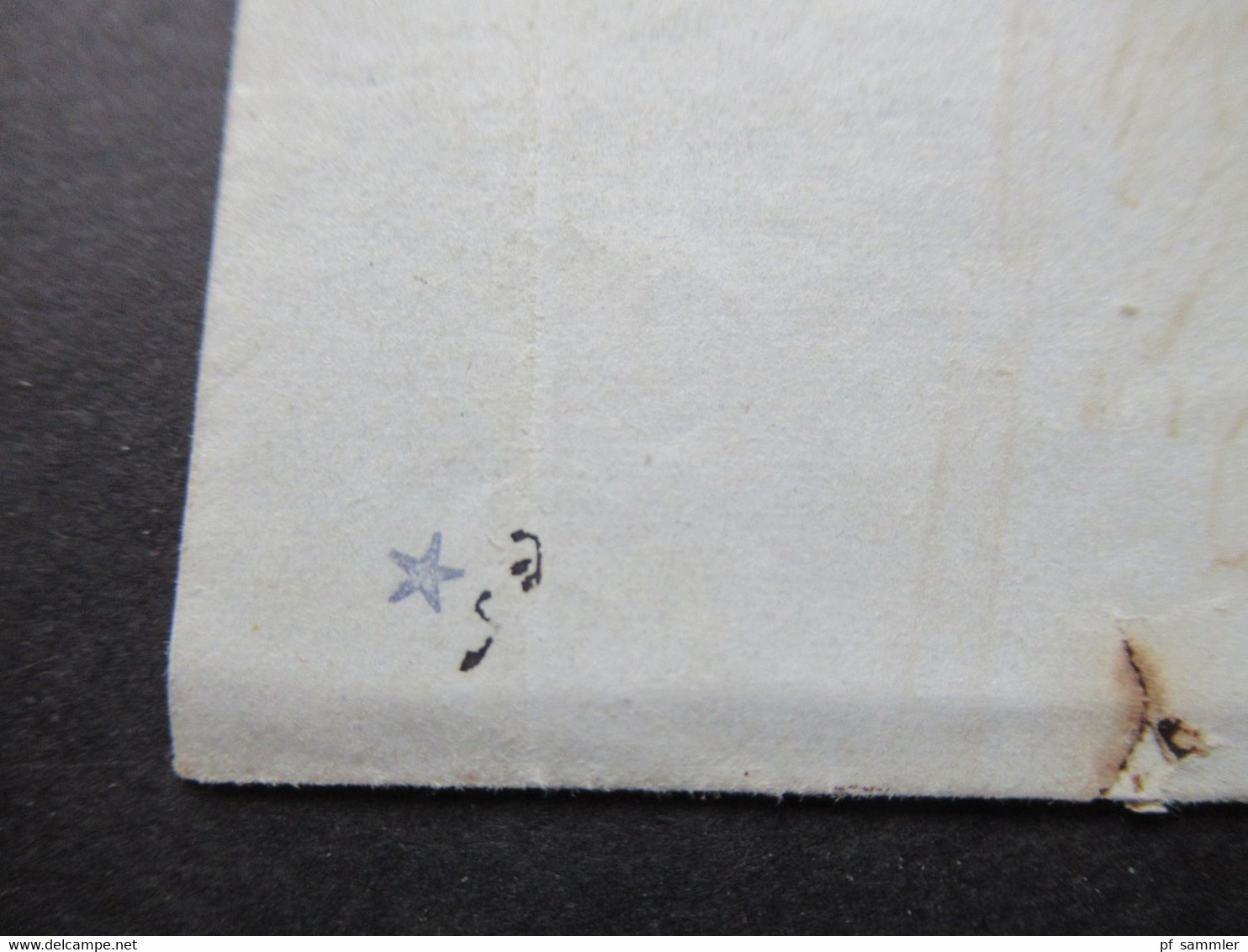 Italien 11.2.1856 Genova - Marseille pour Oran (Algerien) blauer 6eck Stempel Sard S.E. Marseille Schiffspost