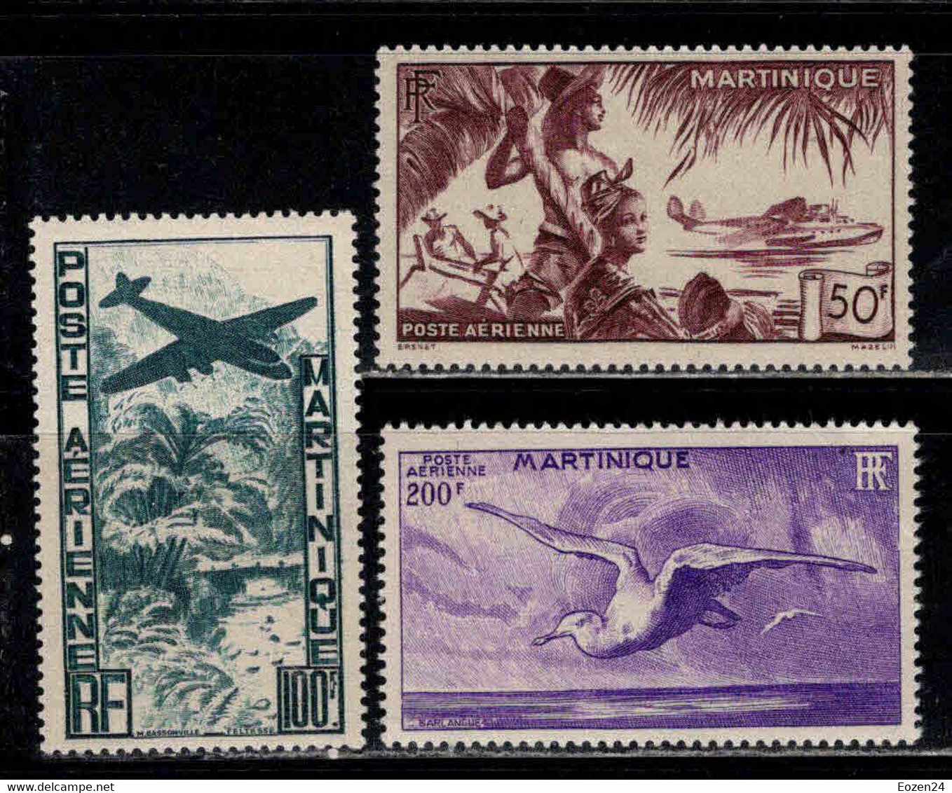 Martinique - 1947 - Aspects De La Martinique  - PA 13 à 15  - Neufs ** - MNH - Aéreo