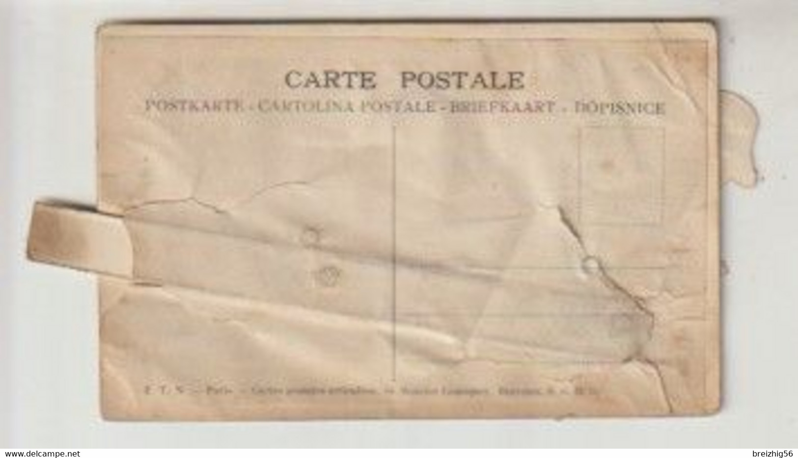 Carte à Système (tirette) Le Satyre Du Bois De Boulogne - Cartoline Con Meccanismi