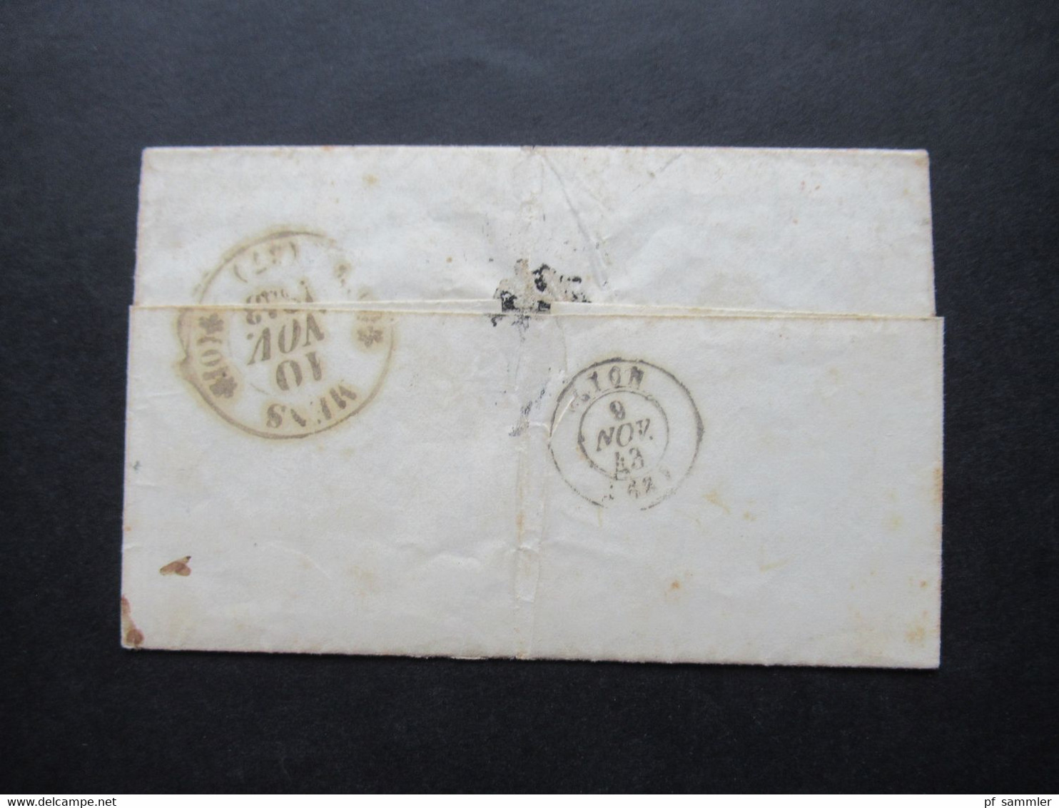 Schweiz 8.11.1843 4x Rote Stempel Geneve / Ra1 LG / K2 Suisse 1 Fernex Und Nummer 2 Nach St. Jean D'Herens - ...-1845 Prefilatelia