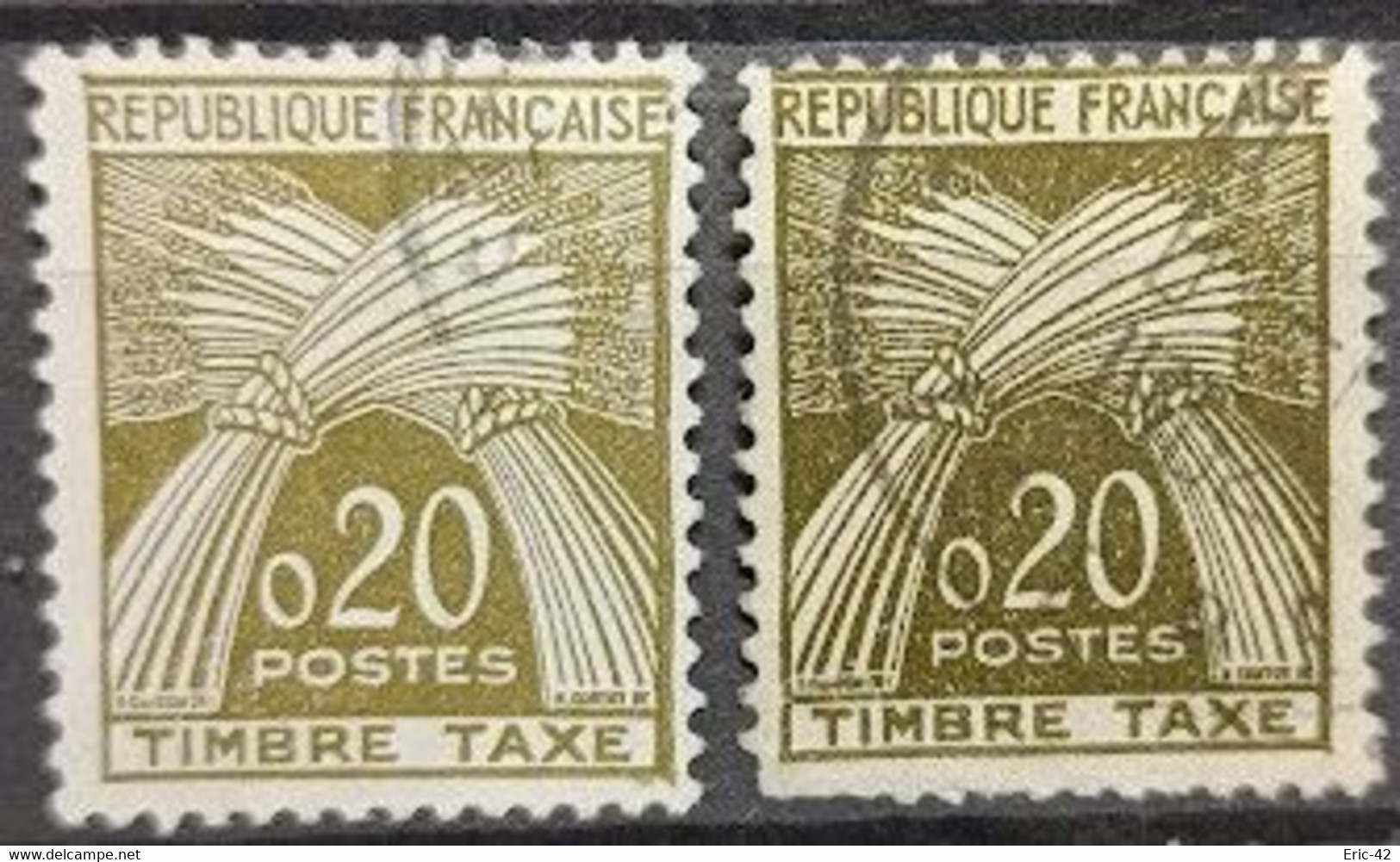 FRANCE. YT Taxe N° 92 Variété + 92b. Oblitéré CàD..... - 1960-.... Oblitérés