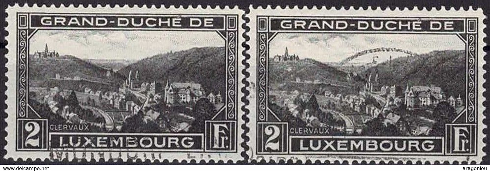 Luxembourg Luxemburg 1928 Clervaux 2Fr. 1x Oblitéré & 1x Neuf MNH** - Sonstige & Ohne Zuordnung