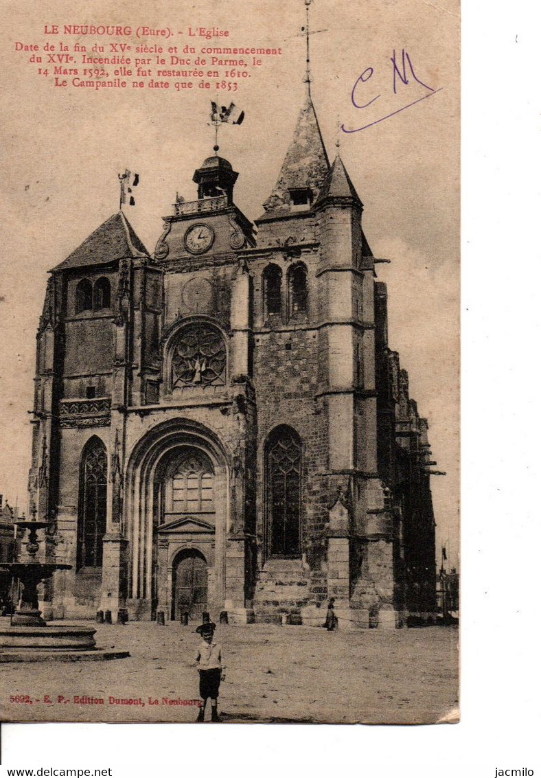 LE NEUBOURG  (Eure). - L'Eglise. L'histoire De L'Eglise.  Enfant. A Circulé.  BON ETAT. Voir SCANS Recto-verso - Le Neubourg