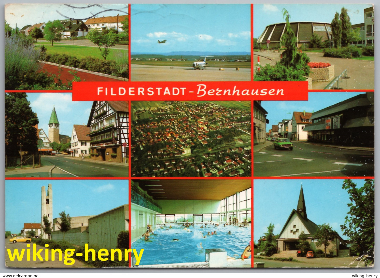 Filderstadt Bernhausen - Mehrbildkarte 1   Mit Audi 50 Und VW Käfer - Filderstadt