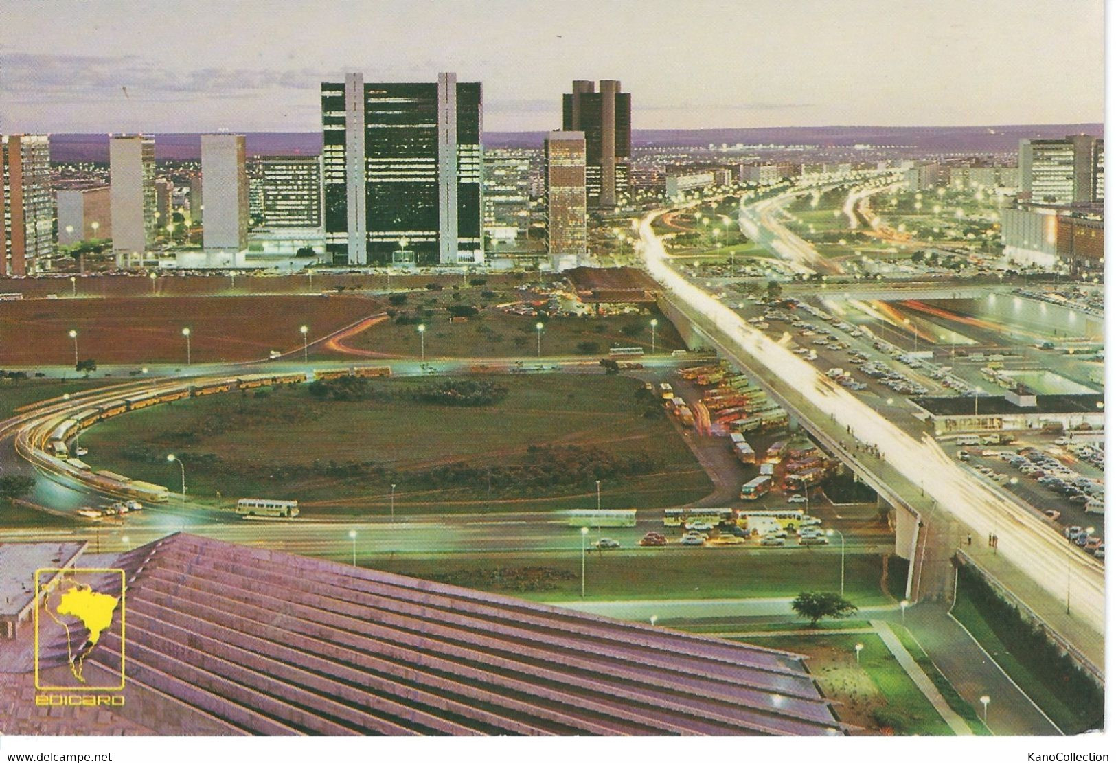 Brasilia, Nachtpanorama, Gelaufen 1969 - Brasilia