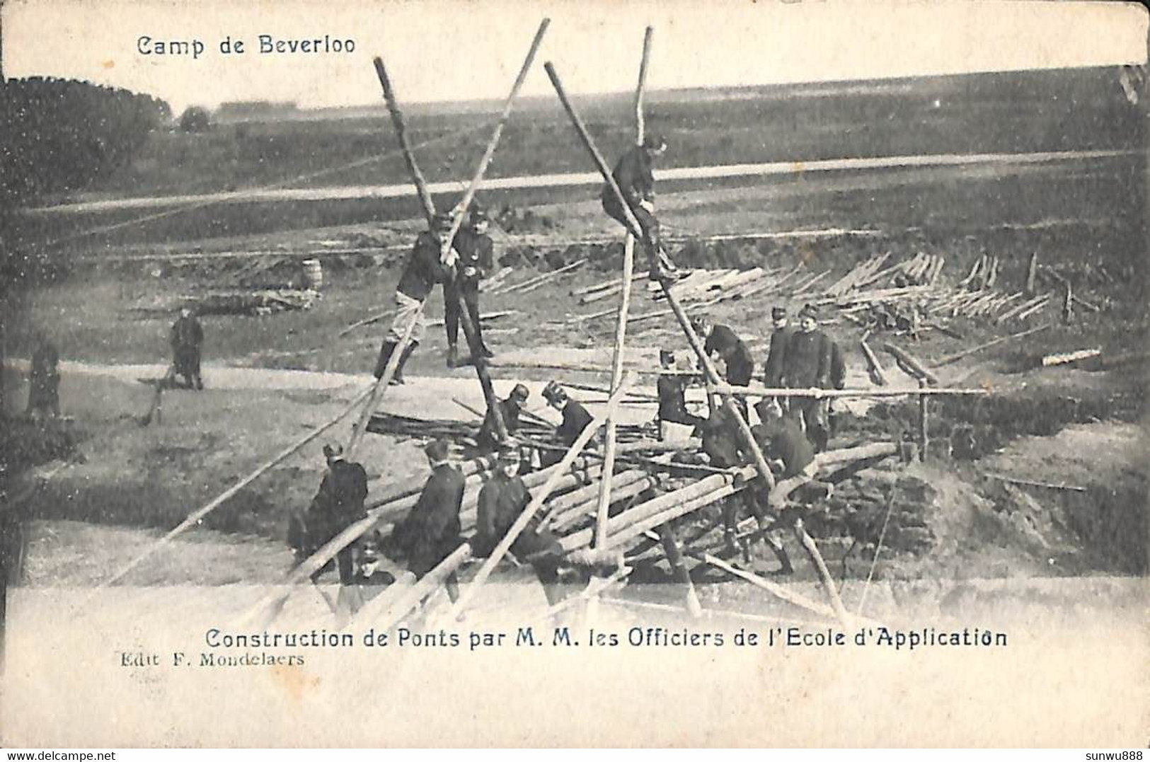 Camp De Beverloo - Construction De Ponts Par M M Les Officiers De L'Ecole D'Application (Mondelaers) - Leopoldsburg (Camp De Beverloo)