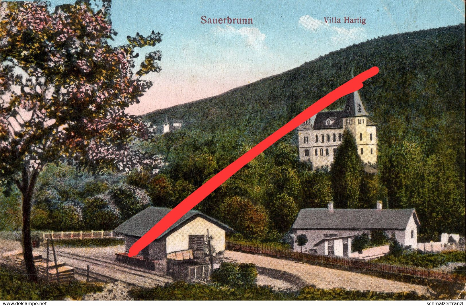 AK Bad Sauerbrunn Villa Hartig Eisenbahn Bahnhof ? A Mattersburg Eisenstadt Neufeld An Leitha Wiener Neustadt Burgenland - Eisenstadt