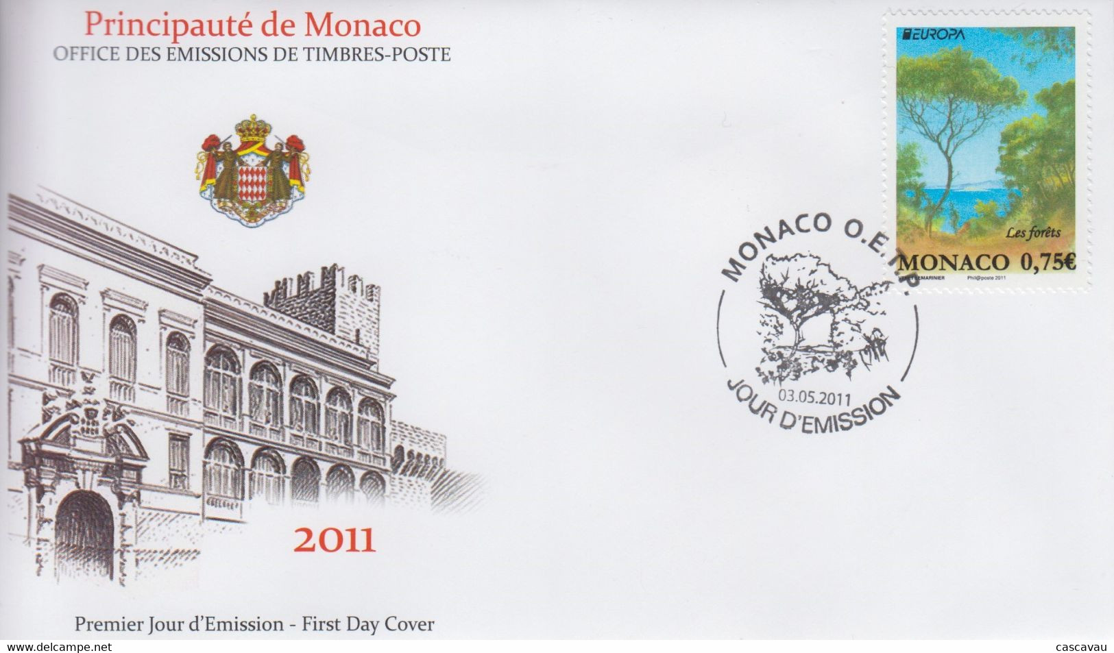 Enveloppe  FDC  1er   Jour    MONACO   Les  Forêts   EUROPA    2011 - 2011