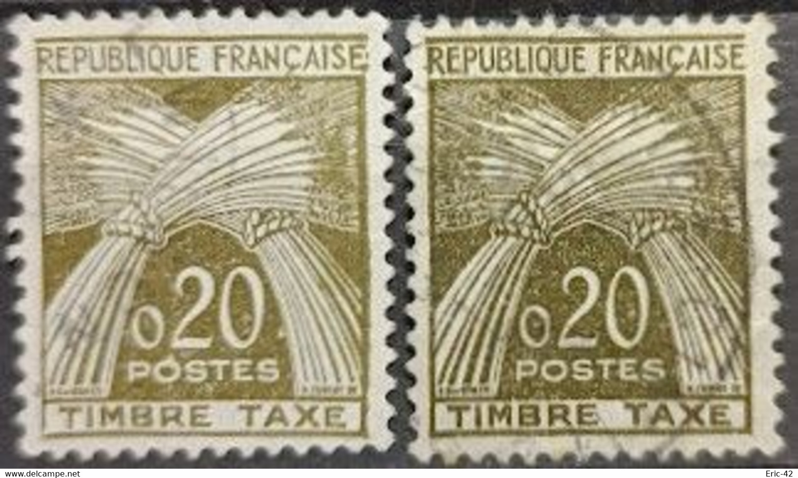 FRANCE. YT Taxe N° 92 Variété + 92b. Oblitéré CàD..... - 1960-.... Oblitérés