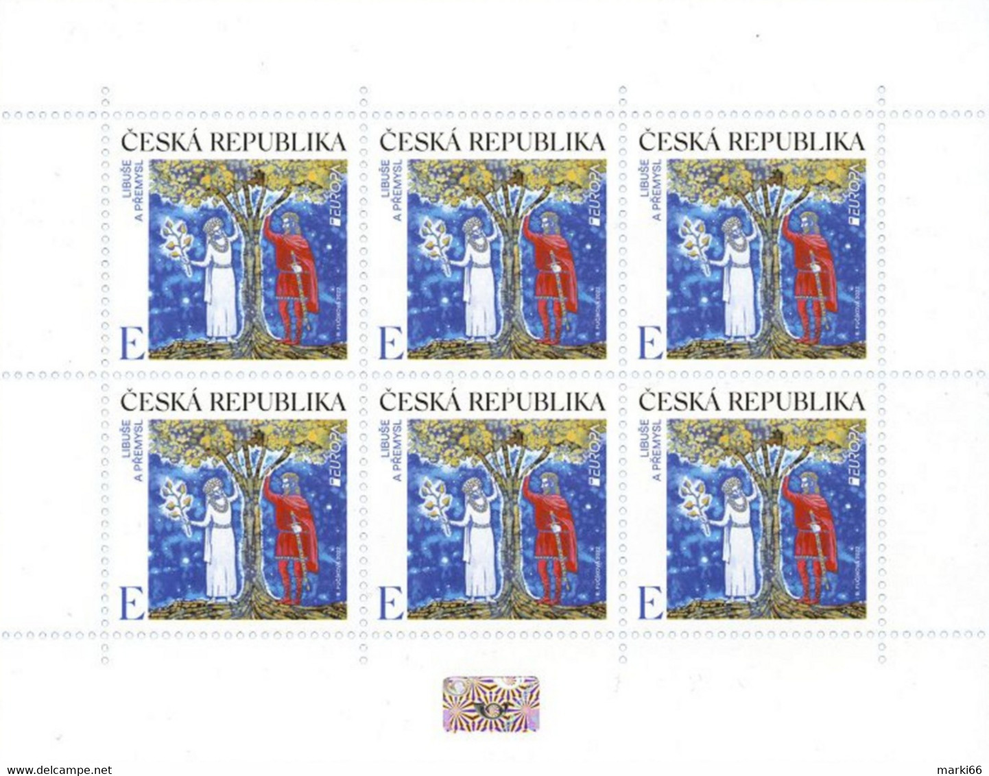 Czech Republic - 2022 - Europa CEPT - Stories And Myths - Libuse And Premysl - Mint Miniature Stamp Sheet With Hologram - Neufs