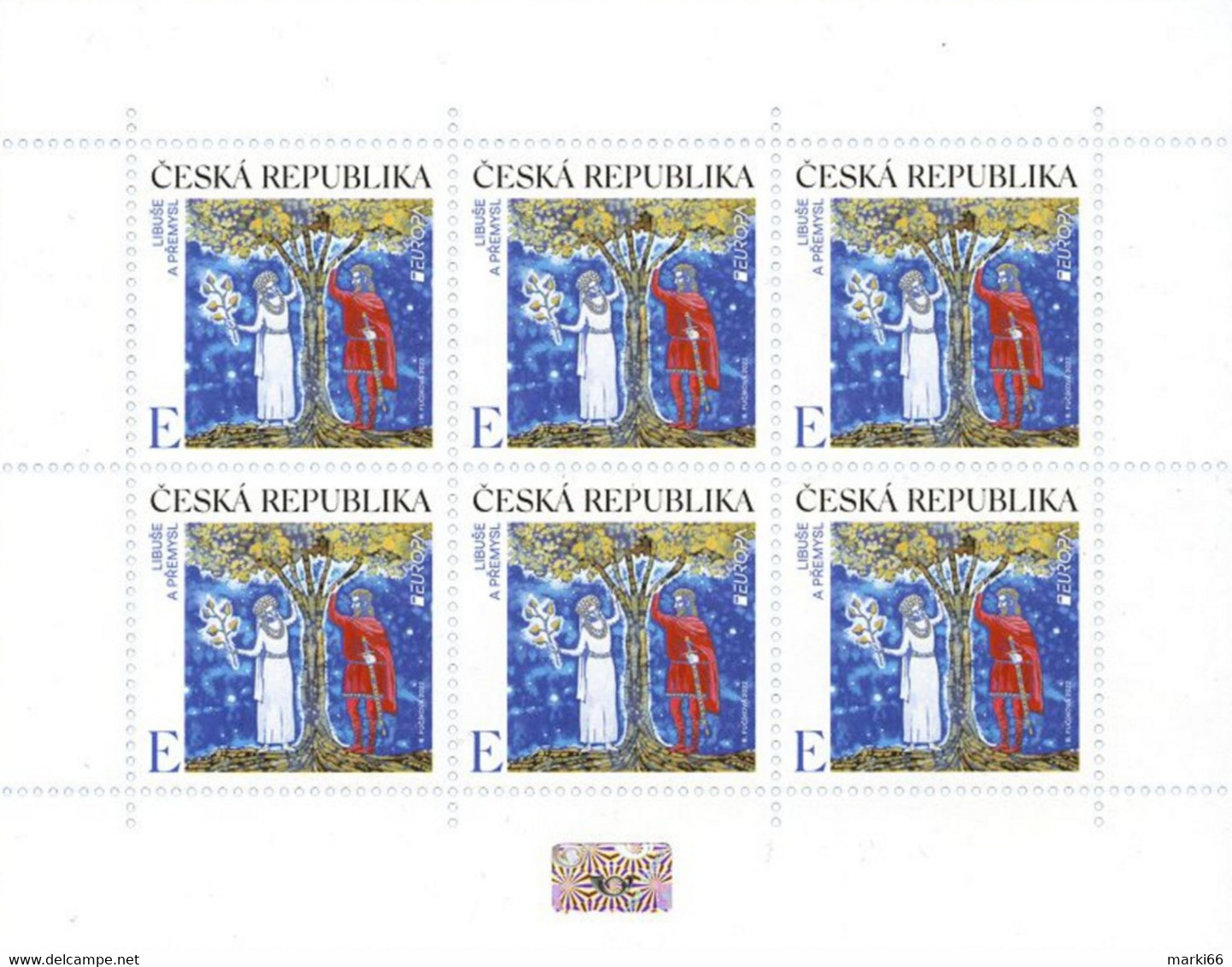 Czech Republic - 2022 - Europa CEPT - Stories And Myths - Libuse And Premysl - Mint Miniature Stamp Sheet With Hologram - Unused Stamps