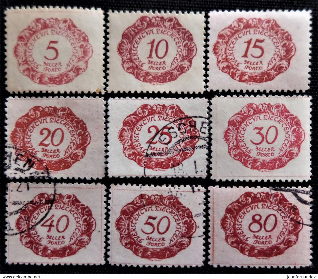 Timbre Du Liechtenstein 1920 Postage Due StampsY&T N° 1 à 9 - Postage Due