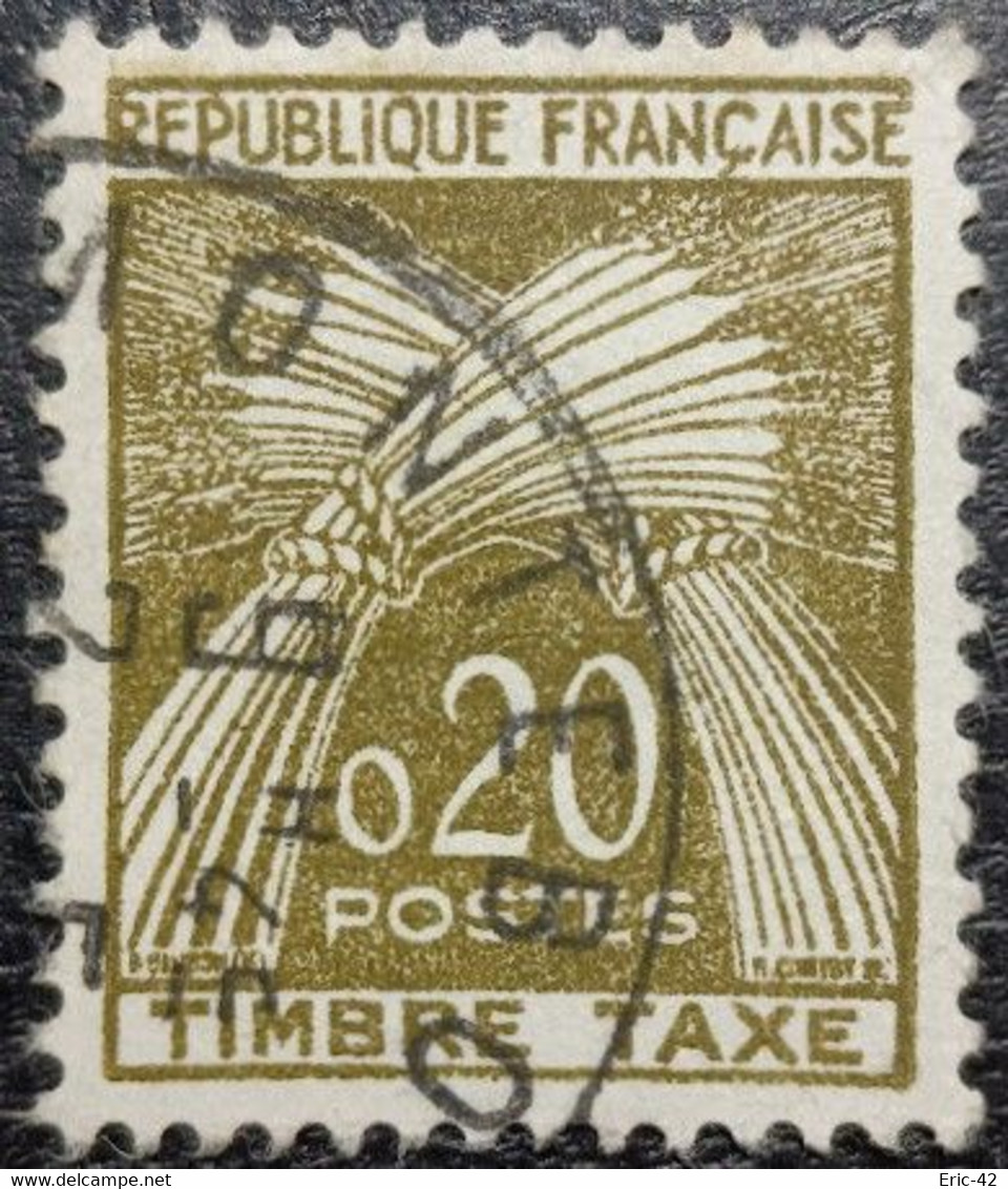 TAXE N°92. 20c. Brun-olive. Cachet De Montebourg - 1960-.... Oblitérés