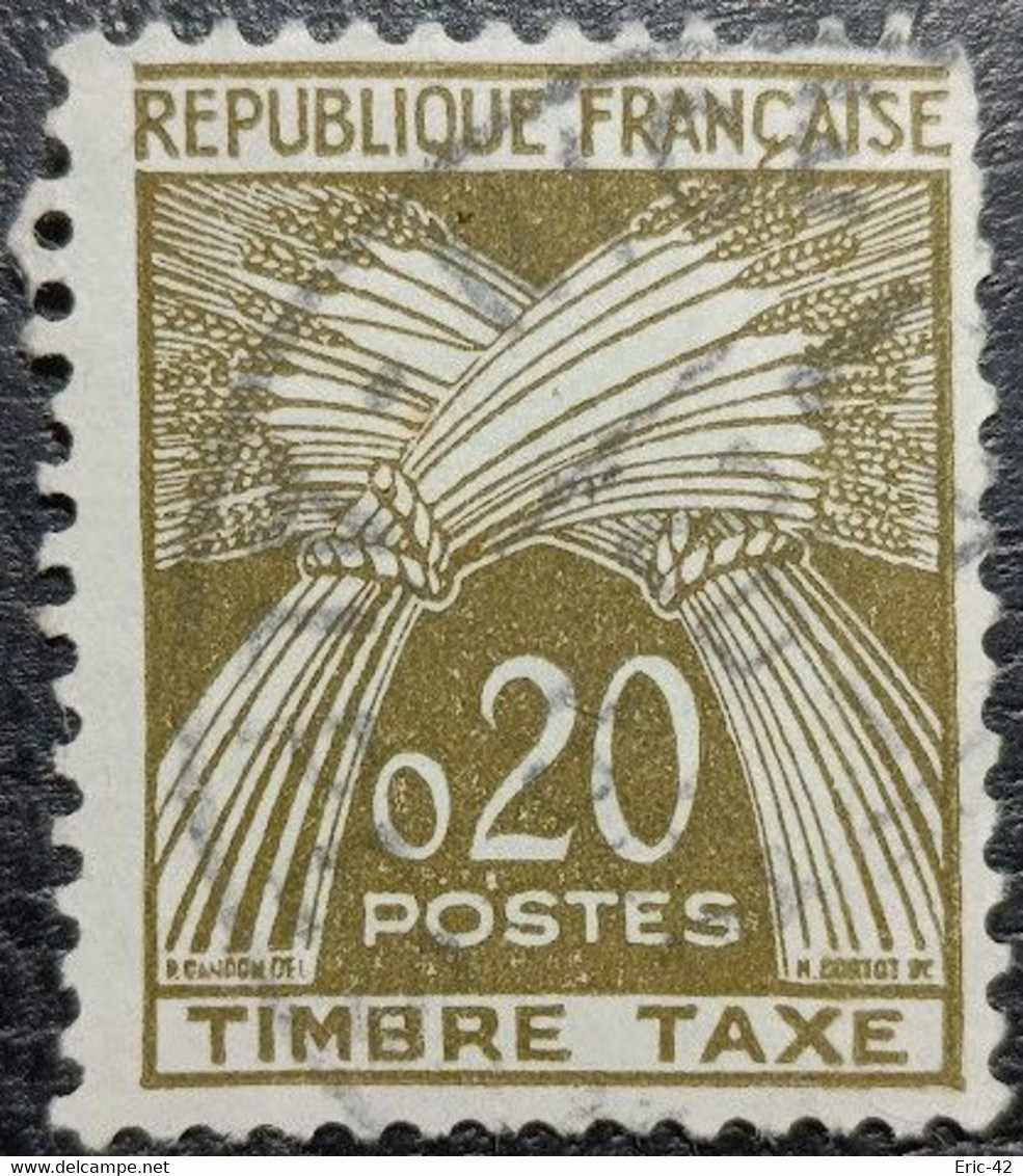 TAXE N°92. 20c. Brun-olive. Cachet De Nice. - 1960-.... Oblitérés