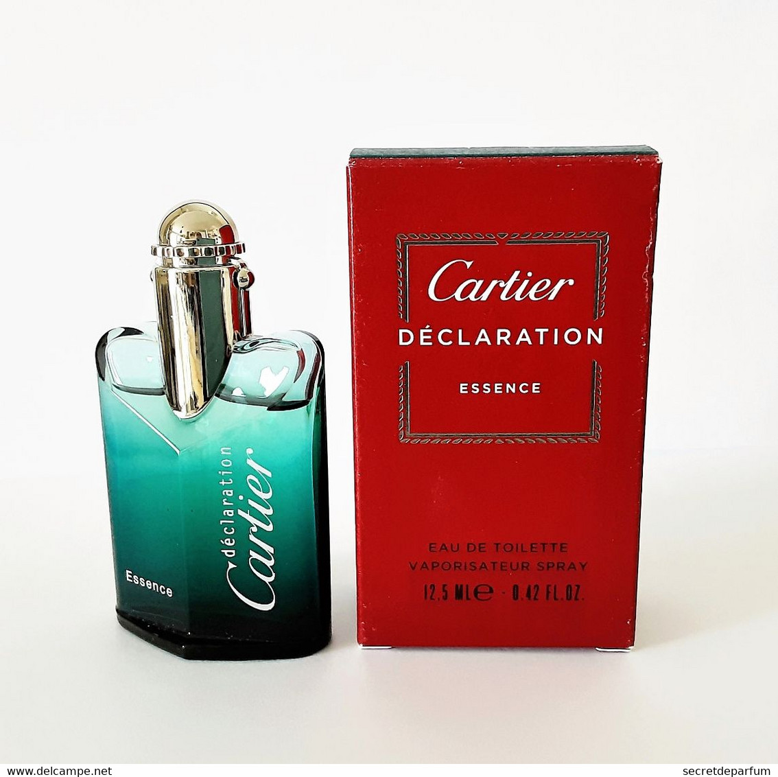 Miniatures De Parfum  DÉCLARATION  ESSENCE De  CARTIER   EDT SPRAY  12.5  Ml + BOITE - Miniatures Hommes (avec Boite)