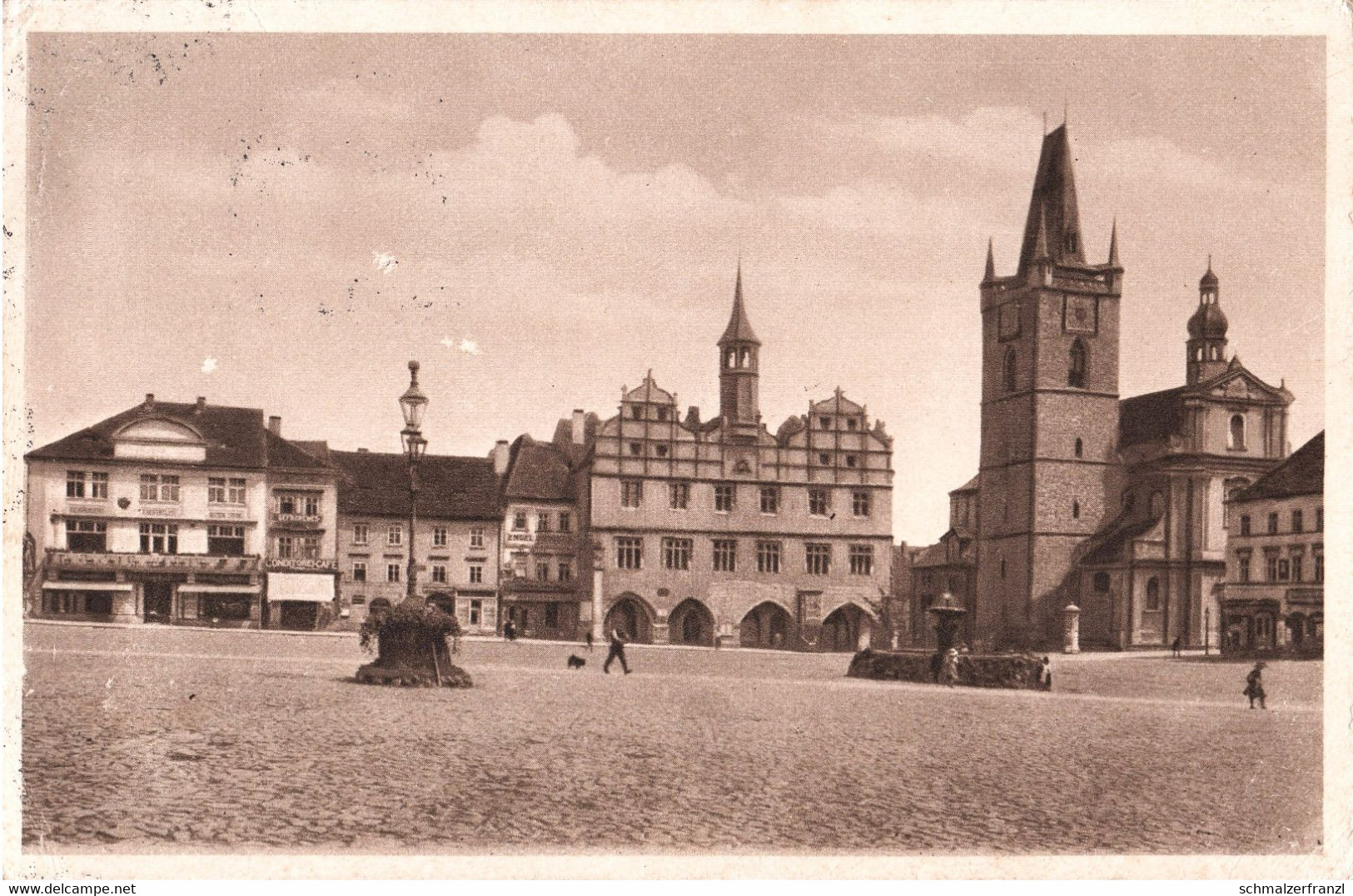 AK Leitmeritz Litomerice Marktplatz Markt Namesti Rathaus Radnice A Lobositz Lovosice Aussig Usti Raudnitz Melnik Auscha - Sudeten