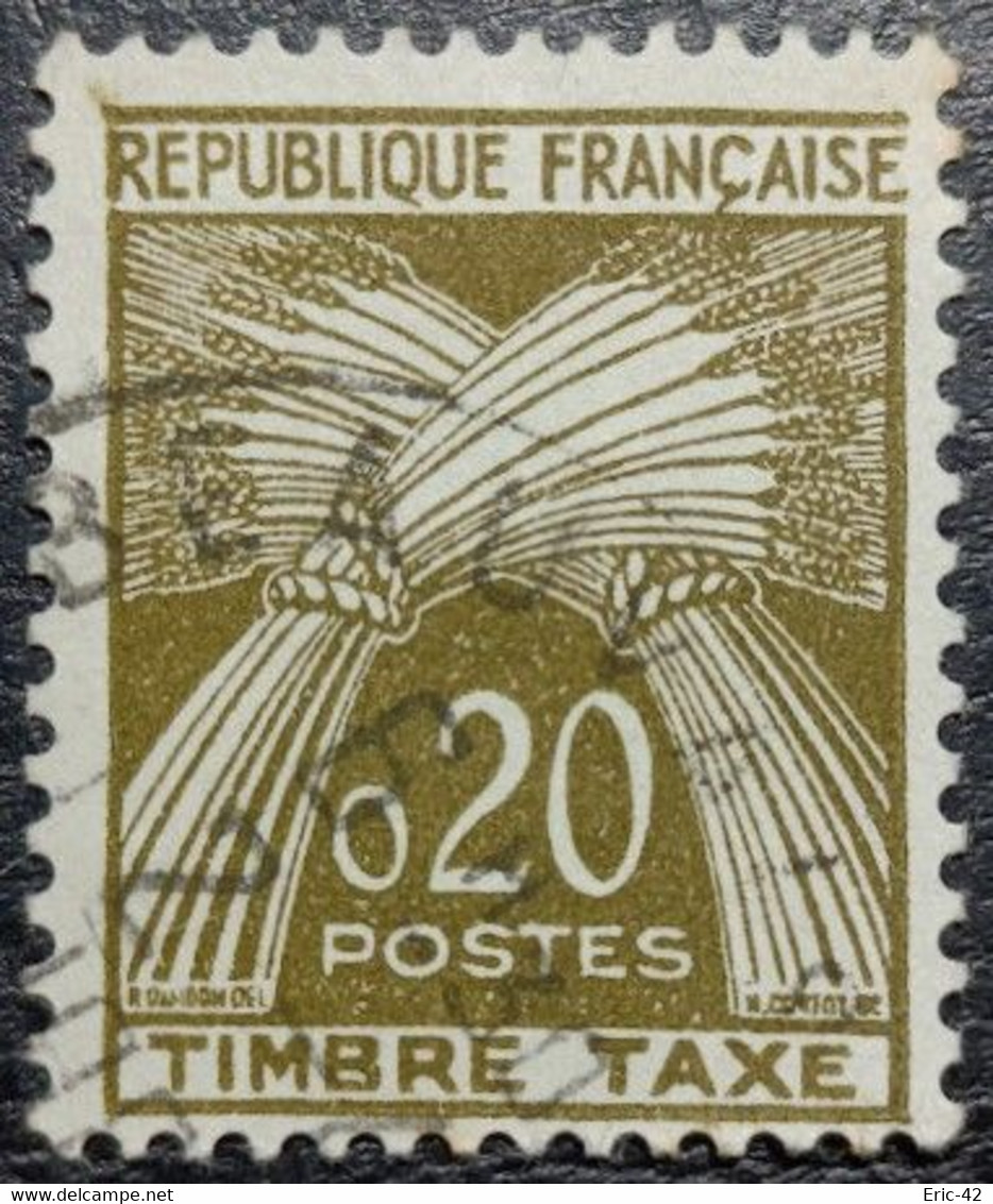 Taxe N°92. 20c. Brun-olive. Cachet De Beauvais. T.B..... - 1960-.... Oblitérés