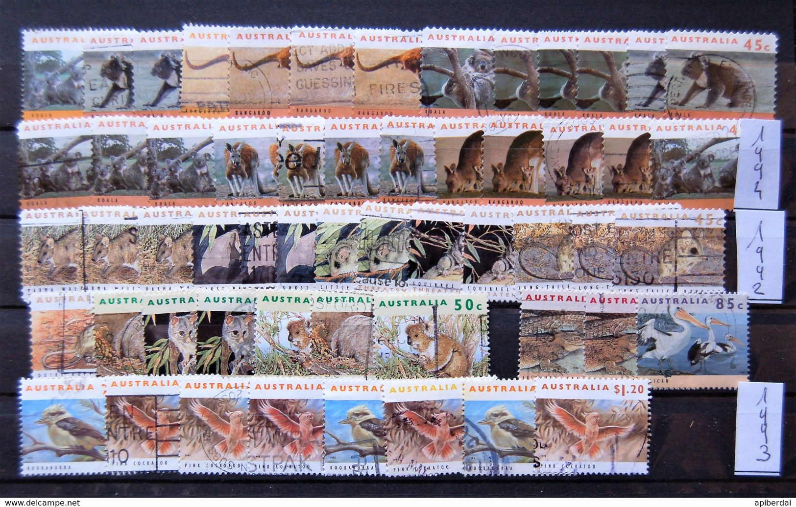 Australie Australia - Accumulation Of 55 Stamps 1992 To 1994 "local Wild Life" Used - Used Stamps