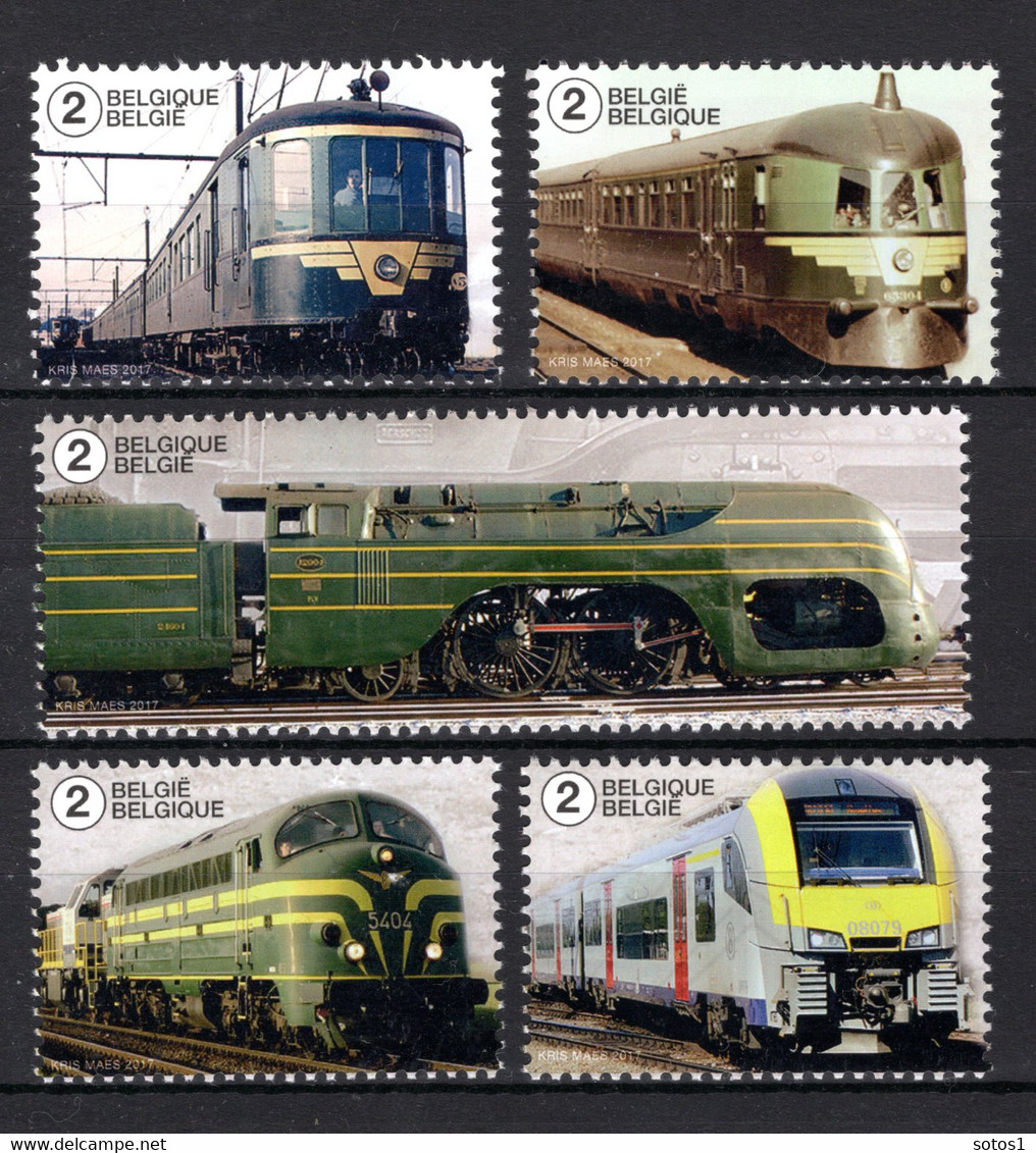 4717/4721 MNH 2017 - Evolutie Van De Trein In België - Unused Stamps