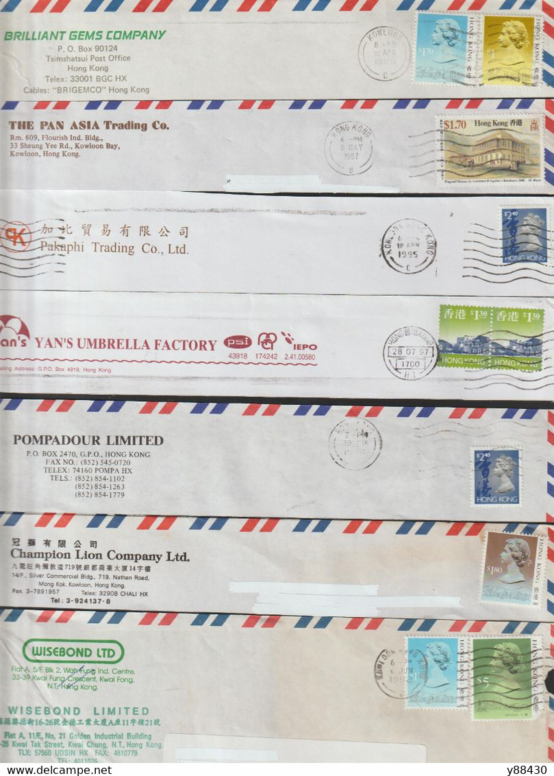 HONG KONG - Lot De 43 Entêtes De Lettres Avec Flammes Diverses - Voir Les 8 Scannes - Lots & Serien