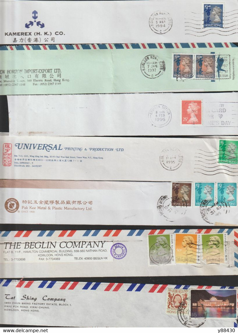 HONG KONG - Lot De 43 Entêtes De Lettres Avec Flammes Diverses - Voir Les 8 Scannes - Collections, Lots & Series