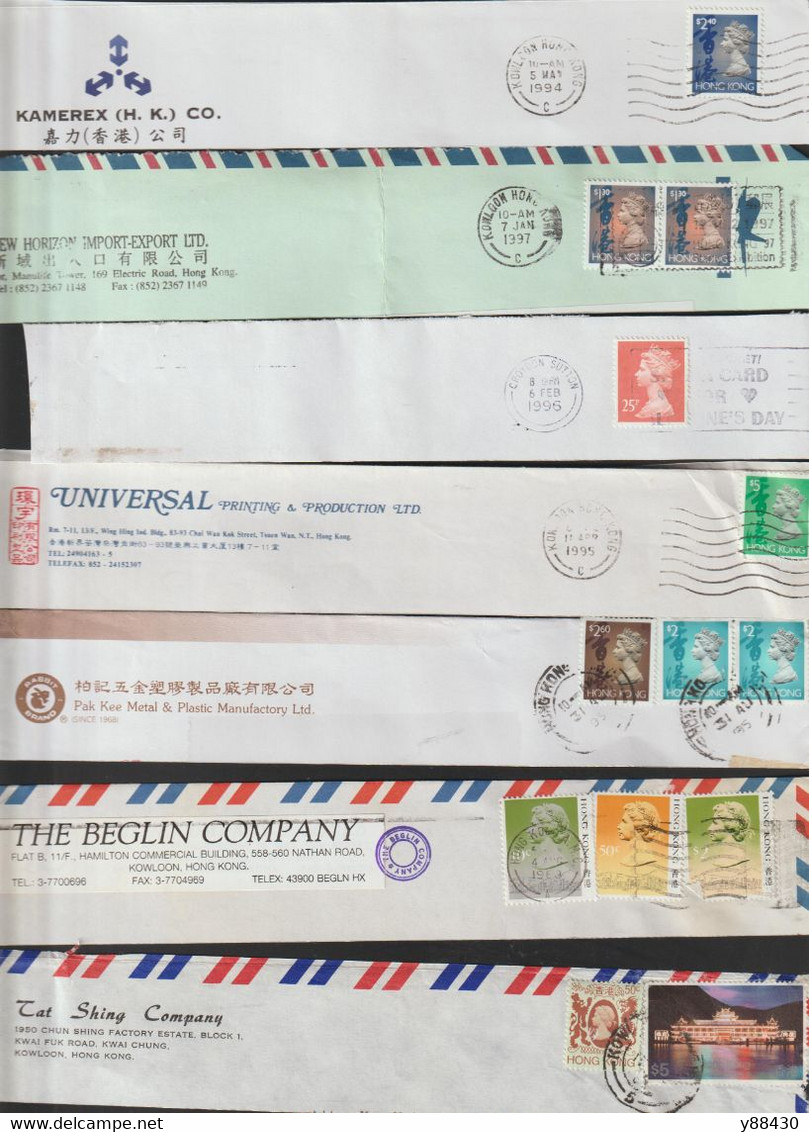 HONG KONG - Lot De 43 Entêtes De Lettres Avec Flammes Diverses - Voir Les 8 Scannes - Colecciones & Series