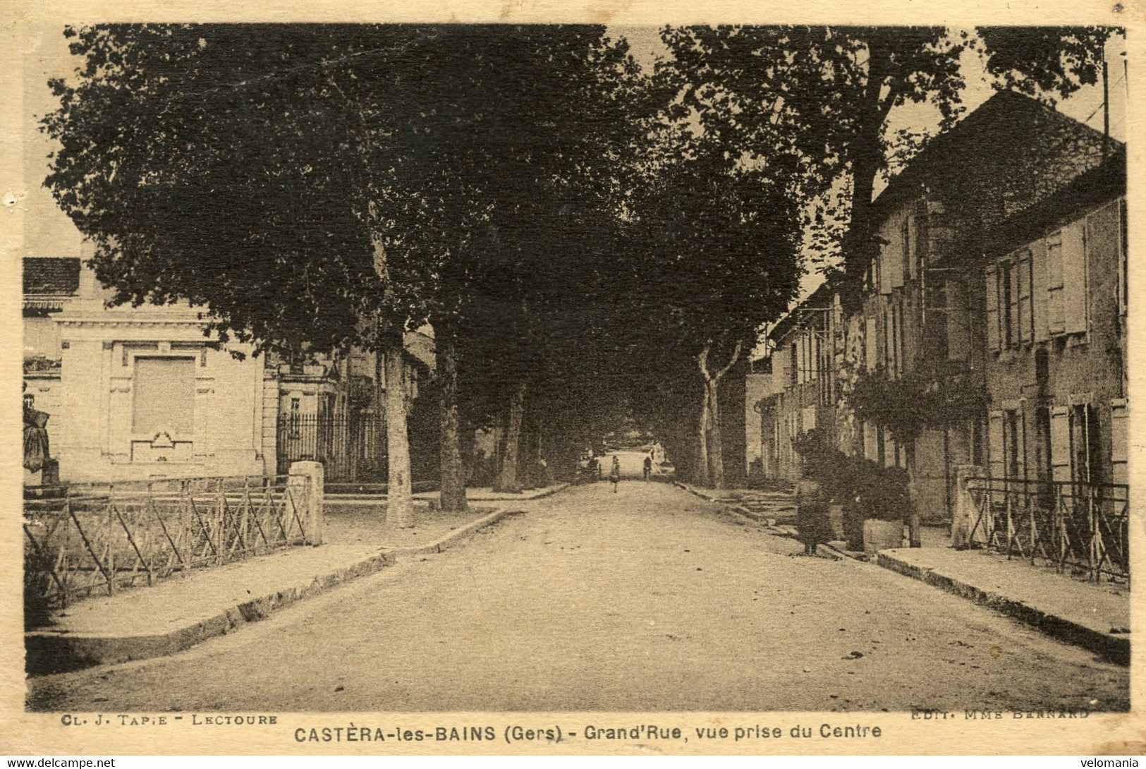 S8350 Cpa 32 Castéra Les Bains - Grand'rue , Vue Prise Du Centre - Castera