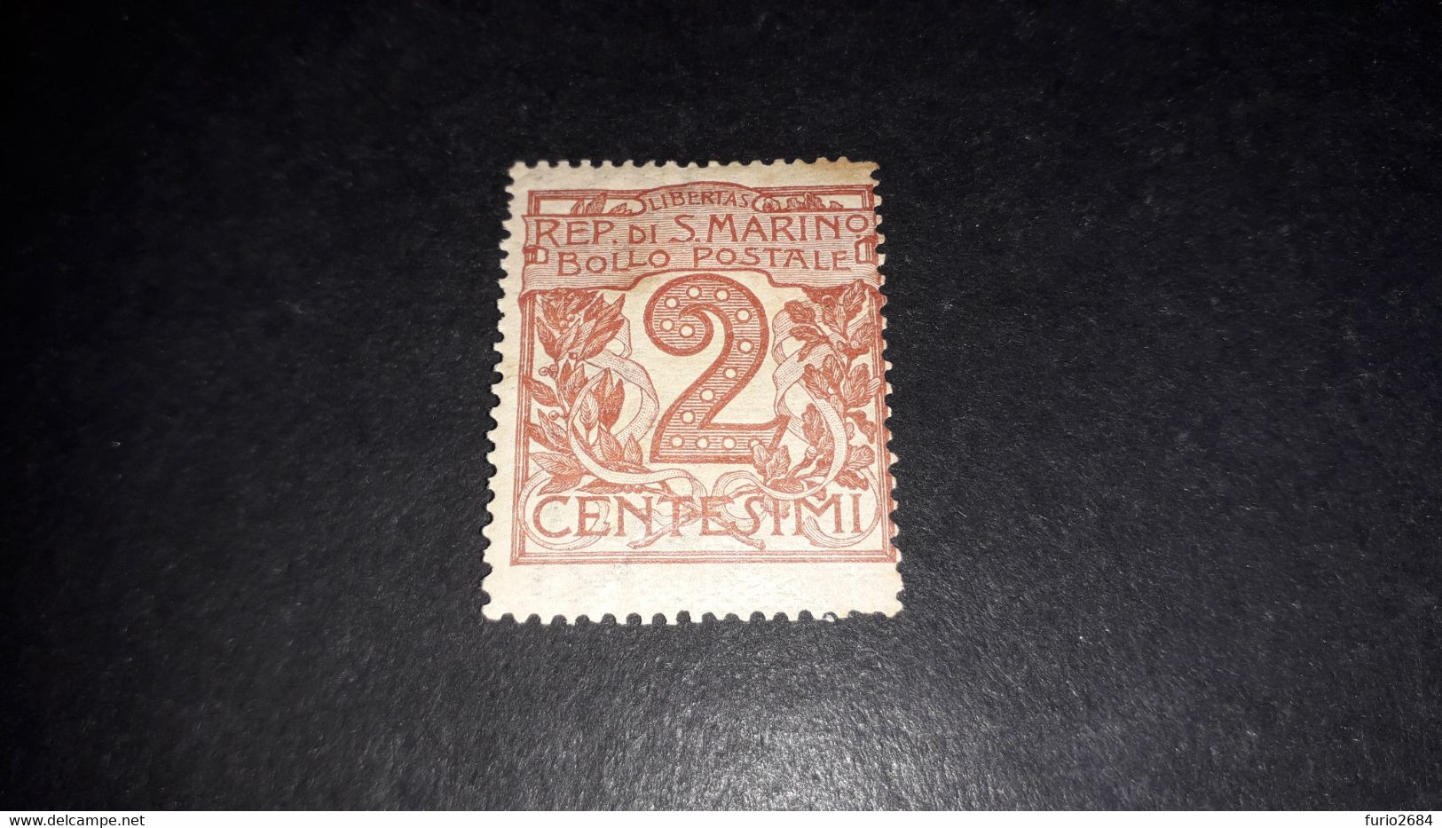 03AL15 SAN MARINO 1921 TIPI DEL 1903 NUOVI COLORI 2 CENT. "X" - Oblitérés