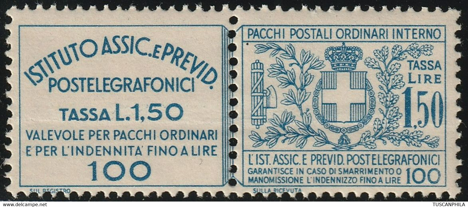 Assicurativi Postetelegrafonici 1,50 Sass 17 MNH** Cv 375 - Assurés