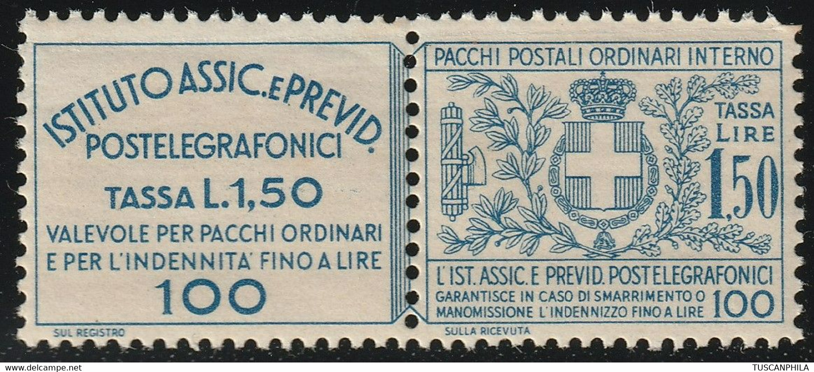 Assicurativi Postetelegrafonici 1,50 Sass 17  MNH** Cv 375 - Assurés