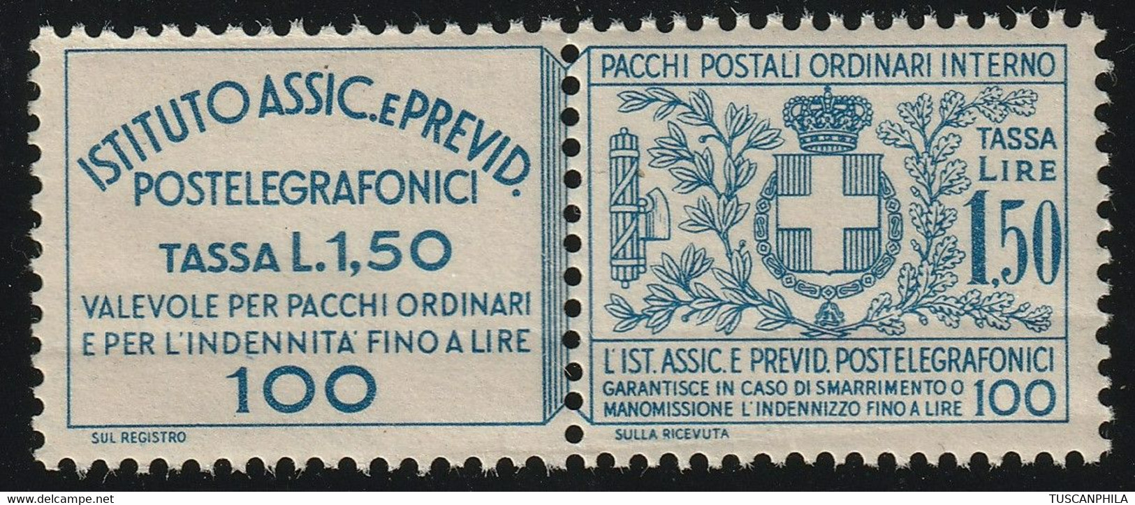 Assicurativi Postetelegrafonici 1,50 Sass 17 MNH** Cv 375 - Assurés