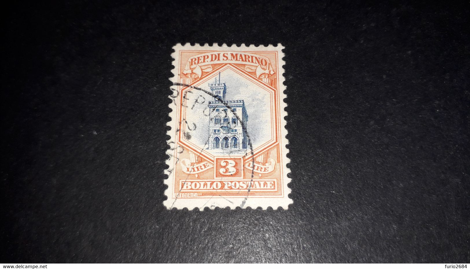 03AL15 SAN MARINO 1929 SOGGETTI VARI LIRE 3 "O" - Used Stamps