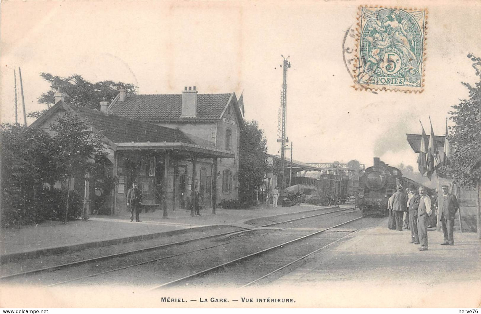 MERIEL - La Gare - Vue Intérieure -train - Meriel