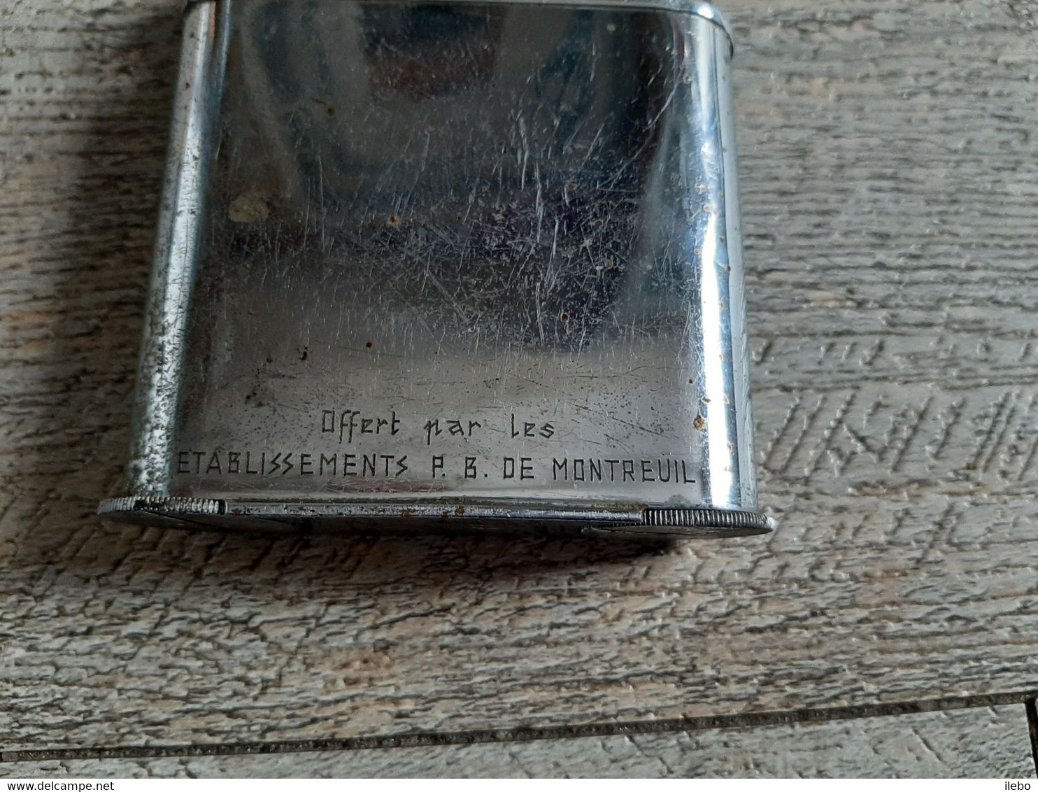 Ancien Briquet De Table à Essence Flamidor Offert établissements P B Montreuil - Autres & Non Classés