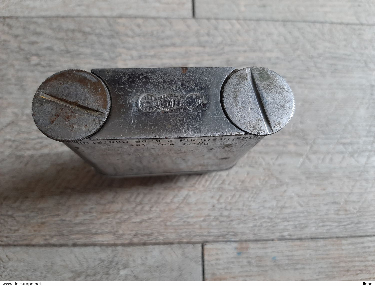 Ancien Briquet De Table à Essence Flamidor Offert établissements P B Montreuil - Autres & Non Classés