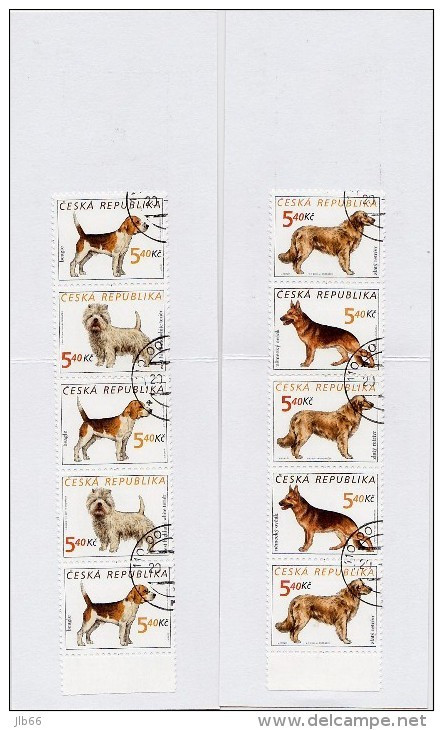 4 Carnets 2001 De 5 Timbres YT C 277 / C 280 Chiens De Race Berger Beagle Terrier/ Booklet Michel MH 94/97 (295/298) - Gebraucht