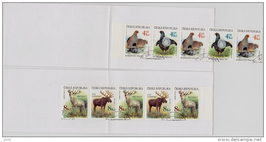 4 Carnets De 5 Timbres YT C 173/176 Perdrix Tétra Elan Cerf/ Booklet Michel MH 55/58 Wood Animals - Used Stamps
