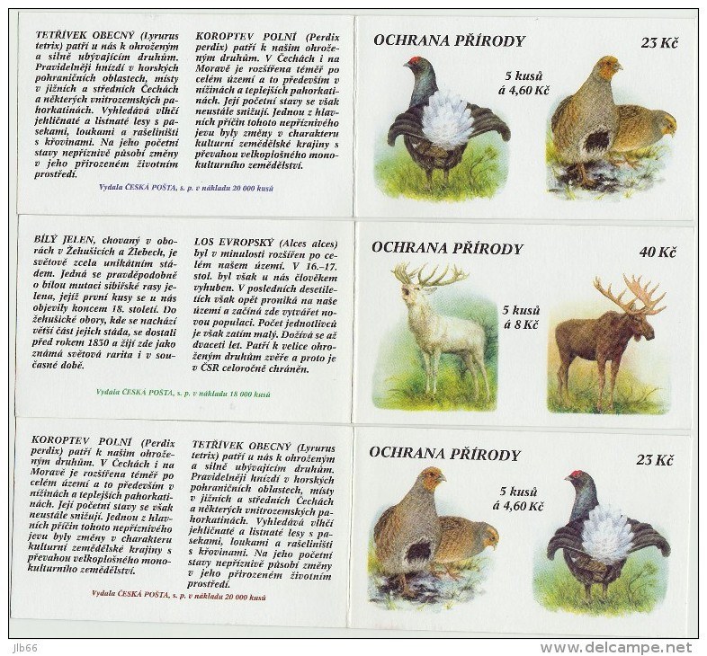 4 Carnets De 5 Timbres YT C 173/176 Perdrix Tétra Elan Cerf/ Booklet Michel MH 55/58 Wood Animals - Oblitérés