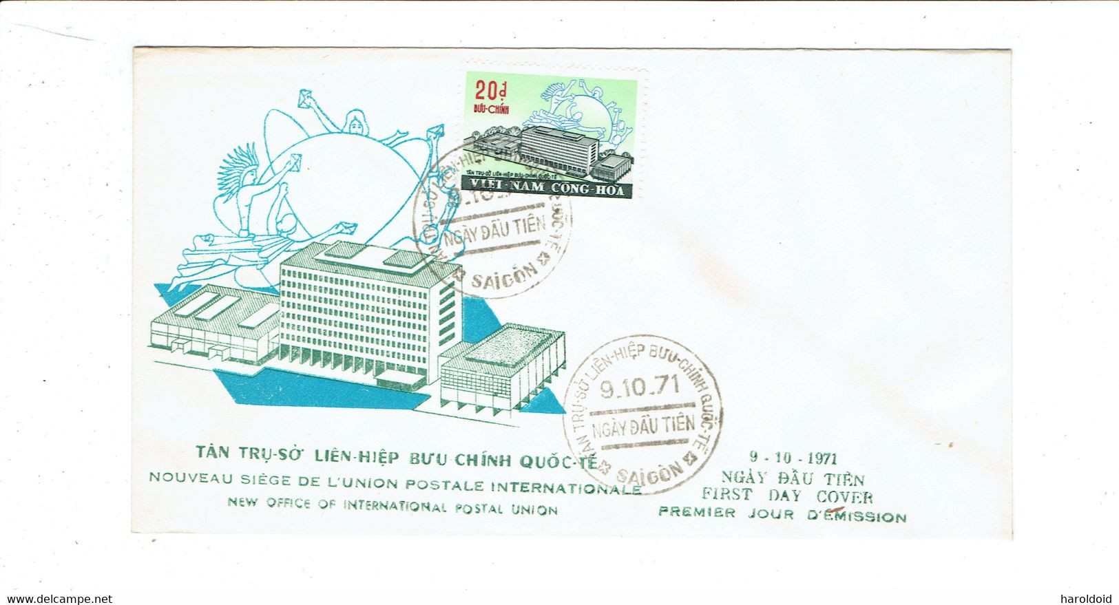 VIET NAM SUD - FDC - TP N°403 - 9/10/1971 - Vietnam