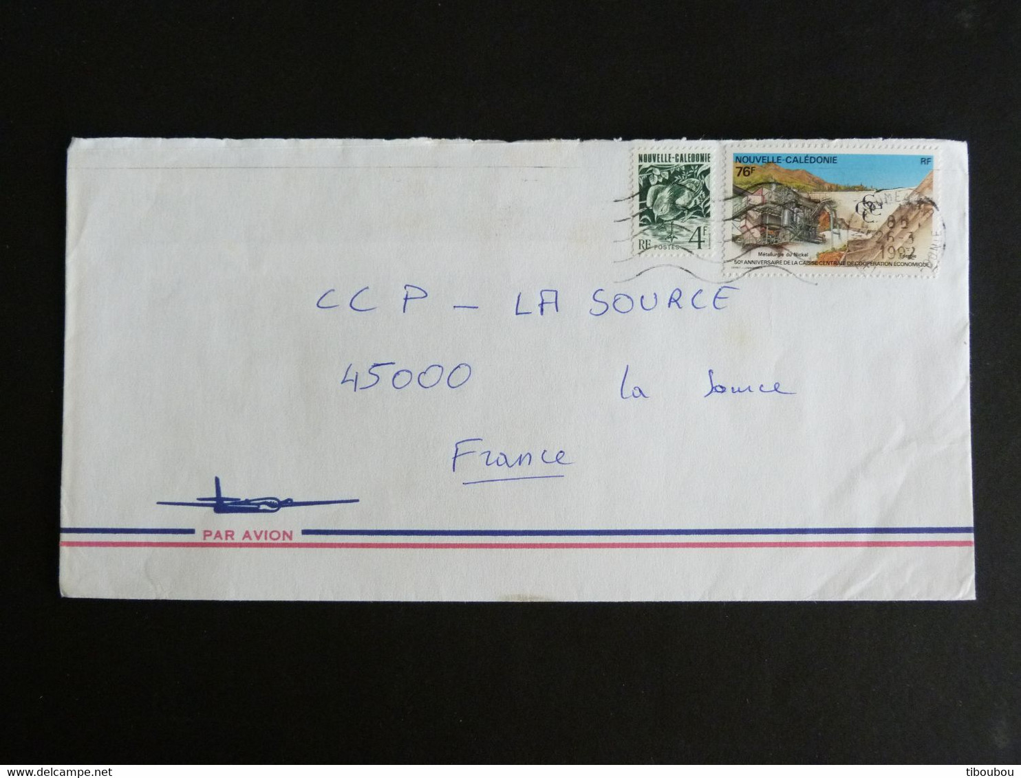 LETTRE NOUVELLE CALEDONIE AVEC YT 627 ET 605 CAGOU OISEAU BIRD VOGEL METALLURGIE NICKEL ET ENERGIE - Briefe U. Dokumente